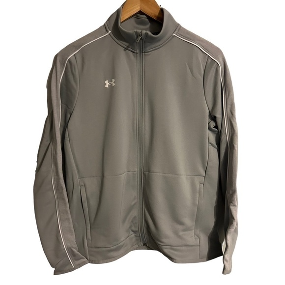Under Armour Jackets & Blazers - Under Armour Command Warm Up Full Zip Jacket Women’s Size Small Grey/White NWT